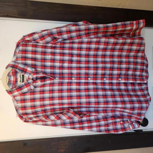 Wrangler Riata Women's XXL Red Plaid Button-Up Shirt - Picture 1 of 7